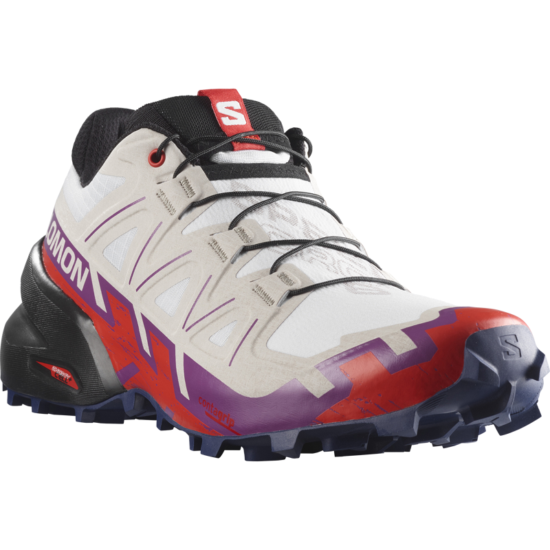 Salomon Womens Speedcross 6 White/Sparkling Grape/Fiery Red-4
